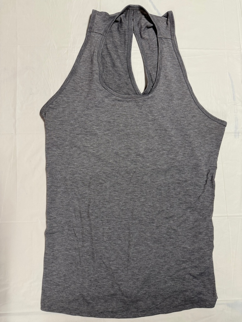 Athleta Shirt Size Large Petite Essence Vital Tie Back Tank Top Gray #405689-08